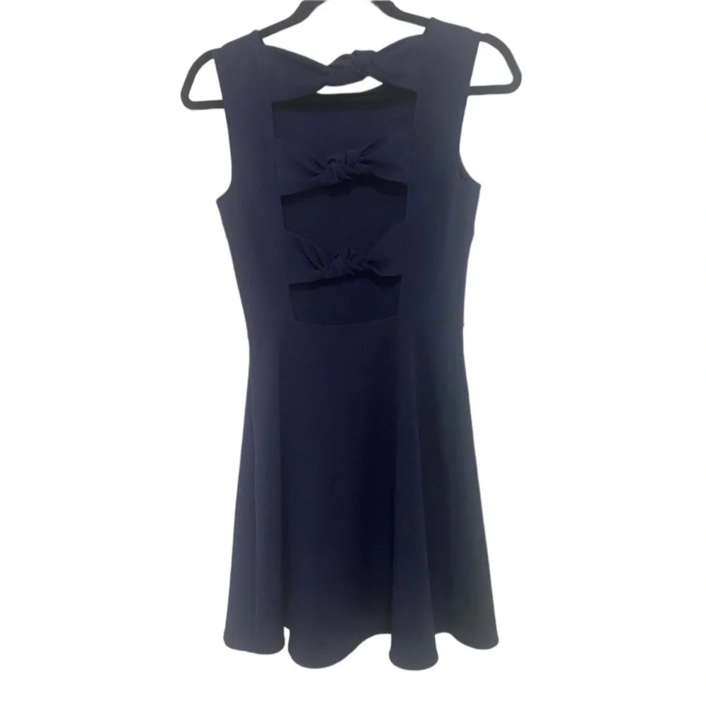 Zara Woman dark blue cutout fit and flare sleeveless dress size xs - Picture 7 of 8